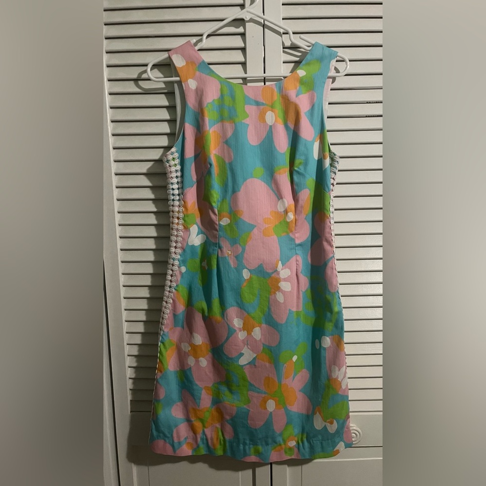 Lilly Pulitzer Delia Shorely Blue Mojo Lace Shift Dress Size 6